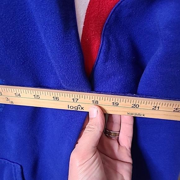 Blue and Red Men's Hoodie - Picture 5 of 5